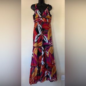 Marciano Tropical Print Sleeveless Maxi Dress Medium